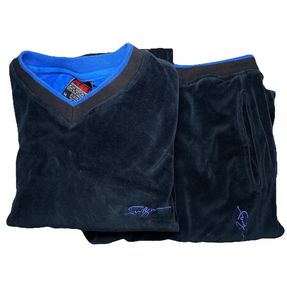 FUBU The Collection Velour Tracksuit 2 Piece Set M (XL) Navy Blue